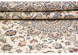 Tappeto Kashan Medaglione Floreale Avorio Blu 203x295 Cm