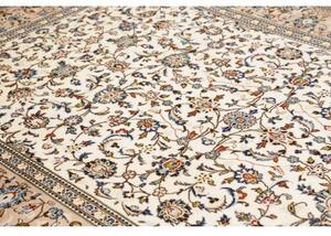 Tappeto Kashan Floreale Avorio Blu 198x310 Cm