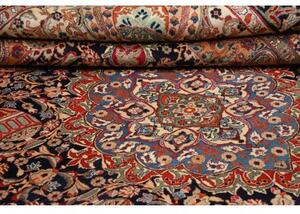 Tappeto Kashmar Medaglione Floreale Blu Notte Rosso Cremisi 300x400 Cm