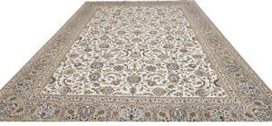 Tappeto Kashan Floreale Avorio Blu 308x430 Cm
