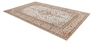 Tappeto Kashan Medaglione Floreale Avorio Blu Cielo 200x308 Cm