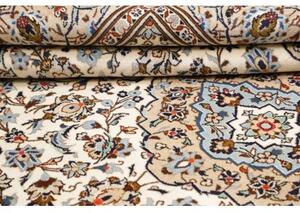 Tappeto Kashan Medaglione Floreale Avorio Blu Cielo 200x308 Cm