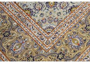 Tappeto Kashan Medaglione Floreale Verde Chiaro Beige 290x374 Cm