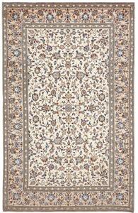 Tappeto Kashan Floreale Avorio Blu 198x310 Cm