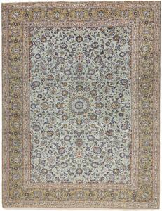 Tappeto Kashan Medaglione Floreale Verde Chiaro Beige 290x374 Cm
