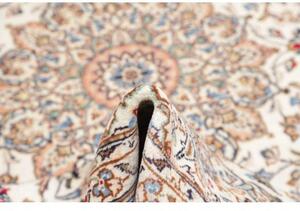 Tappeto Kashan Medaglione Floreale Avorio Blu 195x324 Cm