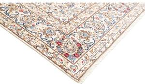 Tappeto Kashan Medaglione Floreale Avorio Blu 195x330 Cm