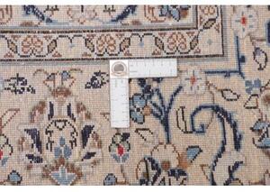 Tappeto Kashan Medaglione Floreale Avorio Blu Notte 247x357 Cm