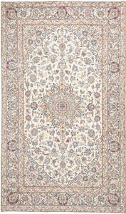 Tappeto Kashan Medaglione Floreale Avorio Blu 195x330 Cm