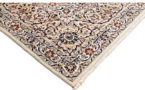 Tappeto Kashan Medaglione Floreale Avorio Blu Scuro 352x390 Cm