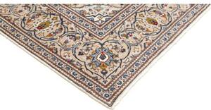 Tappeto Kashan Medaglione Floreale Avorio Blu 198x298 Cm