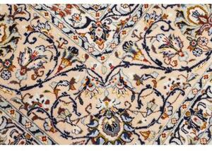 Tappeto Kashan Medaglione Floreale Avorio Blu Scuro 352x390 Cm