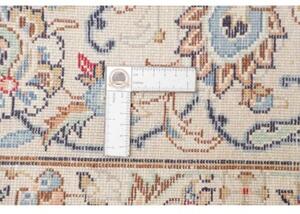 Tappeto Kashan Medaglione Floreale Avorio Blu 195x330 Cm