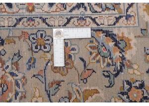 Tappeto Kashan Medaglione Floreale Avorio Blu Scuro 352x390 Cm