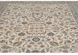 Tappeto Kashan Floreale Avorio Blu Cobalto 273x388 Cm