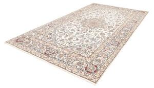 Tappeto Kashan Medaglione Floreale Avorio Blu 195x330 Cm