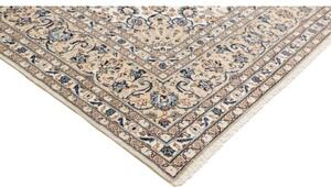 Tappeto Kashan Medaglione Floreale Avorio Blu Notte 247x357 Cm