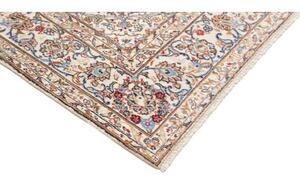 Tappeto Kashan Medaglione Floreale Avorio Blu 195x324 Cm