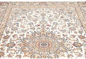 Tappeto Kashan Medaglione Floreale Avorio Blu 195x330 Cm