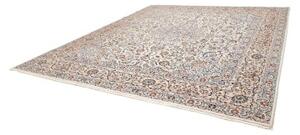 Tappeto Kashan Medaglione Floreale Avorio Blu Scuro 352x390 Cm