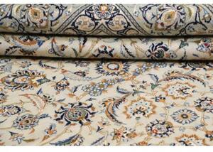 Tappeto Kashan Floreale Avorio Blu Cobalto 273x388 Cm