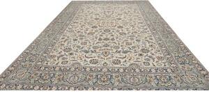Tappeto Kashan Floreale Avorio Blu Cobalto 273x388 Cm