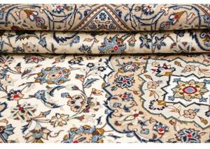 Tappeto Kashan Medaglione Floreale Avorio Blu 198x298 Cm
