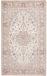 Tappeto Kashan Medaglione Floreale Avorio Blu 195x324 Cm