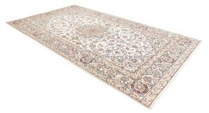 Tappeto Kashan Medaglione Floreale Avorio Blu 195x330 Cm