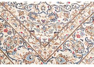 Tappeto Kashan Medaglione Floreale Avorio Blu 195x330 Cm