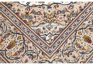 Tappeto Kashan Medaglione Floreale Avorio Blu 198x298 Cm