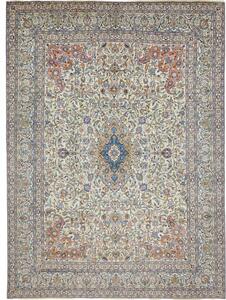 Tappeto Kashmar Medaglione Floreale Avorio Azzurro 300x400 Cm