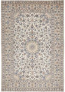 Tappeto Kashan Medaglione Floreale Avorio Blu Notte 247x357 Cm