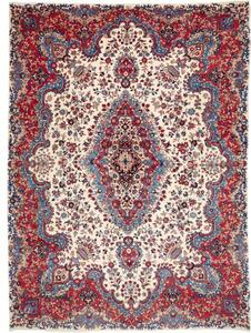 Tappeto Mashad Medaglione Floreale Avorio Rosso 300x405 Cm