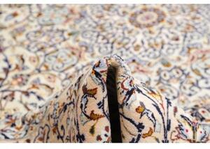 Tappeto Kashan Medaglione Floreale Avorio Blu Scuro 352x390 Cm