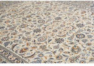 Tappeto Kashan Floreale Avorio Blu Cobalto 273x388 Cm