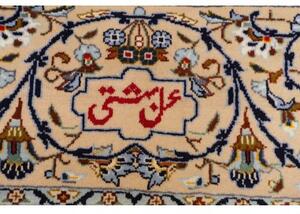 Tappeto Kashan Medaglione Floreale Avorio Blu Scuro 352x390 Cm