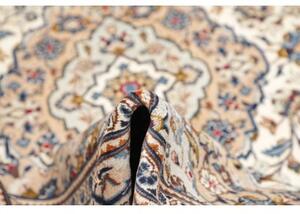 Tappeto Kashan Medaglione Floreale Avorio Blu 198x298 Cm