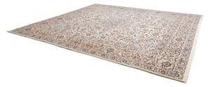 Tappeto Kashan Medaglione Floreale Avorio Blu Scuro 352x390 Cm