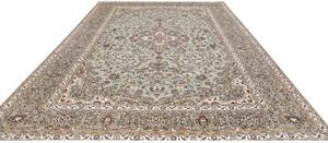 Tappeto Kashan Medaglione Floreale Beige Blu 305x410 Cm