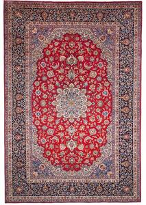 Tappeto Nadjafabad Medaglione Floreale Rosso Blu Scuro 283x415 Cm