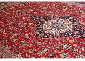 Tappeto Ardakan Medaglione Floreale Rosso Blu Scuro 310x415 Cm