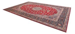 Tappeto Nadjafabad Medaglione Floreale Rosso Blu Scuro 283x415 Cm