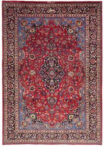 Tappeto Mashad Medaglione Floreale Rosso Blu 202x292 Cm