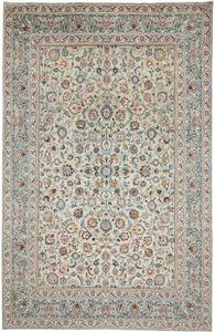 Tappeto Kashan Floreale Verde Salvia Blu Indaco 273x422 Cm