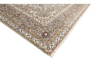 Tappeto Kashan Medaglione Floreale Beige Blu 305x410 Cm