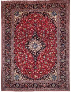 Tappeto Ardakan Medaglione Floreale Rosso Blu Scuro 310x415 Cm