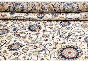 Tappeto Kashan Floreale Avorio Blu 315x415 Cm