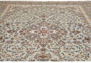 Tappeto Kashan Medaglione Floreale Beige Blu 305x410 Cm
