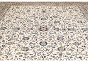 Tappeto Kashan Floreale Avorio Blu 315x415 Cm